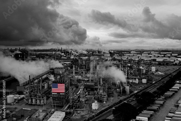 Obraz Aerial view of Tesoro Refinery in Carson California