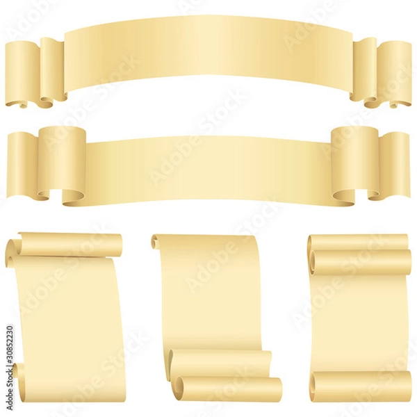 Obraz Grunge banners  and scrolls set (vector, CMYK)