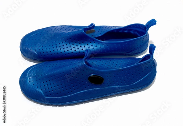 Fototapeta Beach shoes isolated on white background .