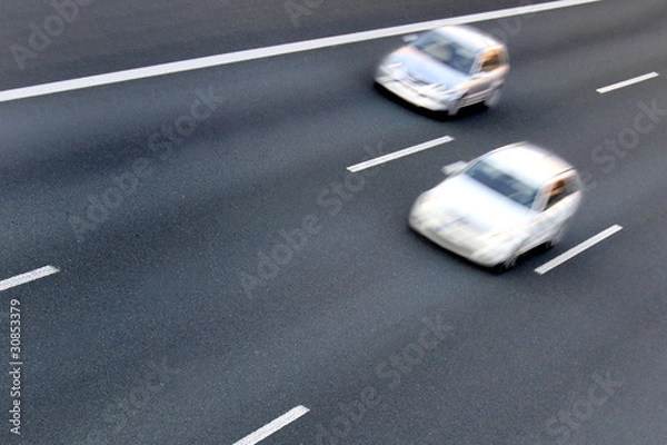 Obraz Autobahn mit zwei Autos