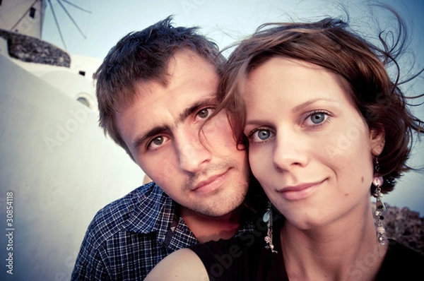 Obraz Couple. Santorini, Greece