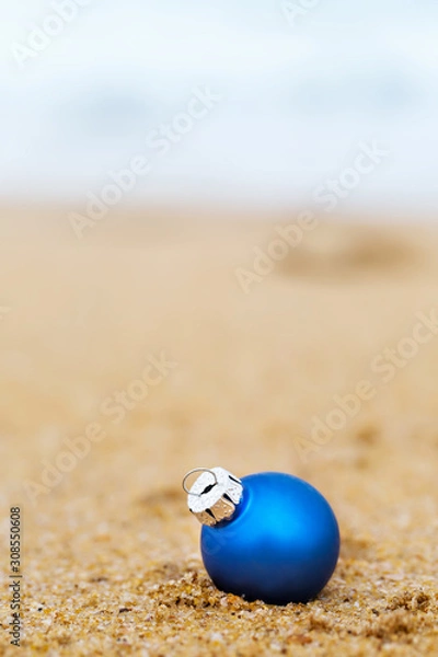 Obraz blue Christmas ball