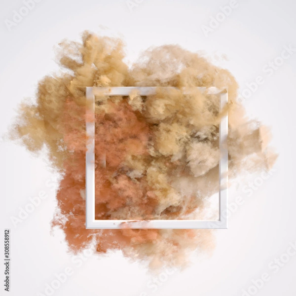 Fototapeta Beautiful background with purple smoke and steam. 3d illustration, 3d rendering.