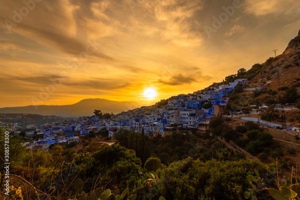 Fototapeta Sunset in Chefchaouen Morocco