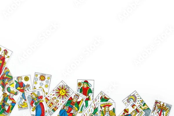 Obraz Tarot cards on a white background.