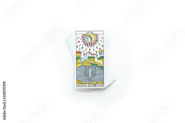 Obraz Tarot cards on a white background.