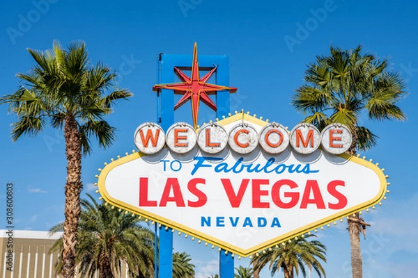 Obraz The famous Welcome To Las Vegas sign at the entrance to Las Vegas, Nevada.