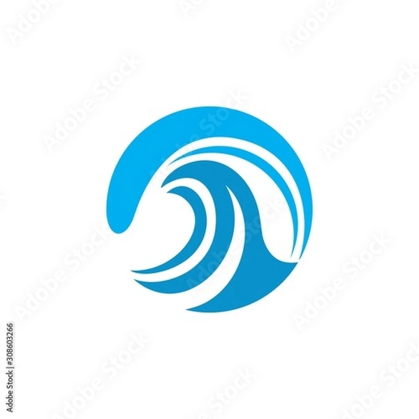 Fototapeta ROUND  WAVE LOGO