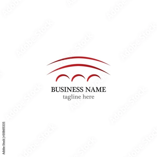 Fototapeta Bridge logo template vector icon design