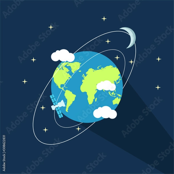 Fototapeta Global Communication Globe And Geography Vector Icons Set For Web, Internet, Print