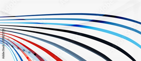 Fototapeta Trendy color stripes lines wave, great design for any purposes. Vector line pattern. Vector geometric background