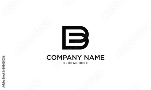 Fototapeta Letter B and E logo icon design template elements