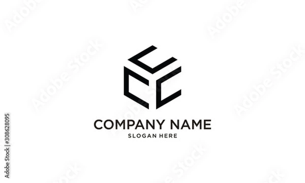Fototapeta Letter C. Combination of the cube logo design concept template.