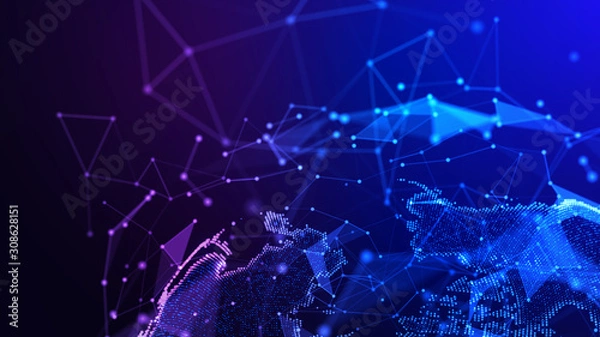 Obraz Concept of Network background, internet communication. 3d illustration.