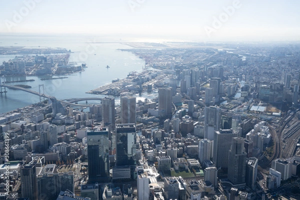 Obraz 東京都心の空撮