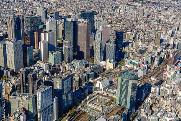 Obraz 新宿ビル群の空撮