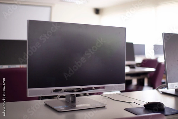 Fototapeta computer and monitor