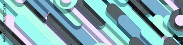 Obraz Color Abstract Lines and Circles  Generative Art background illustration