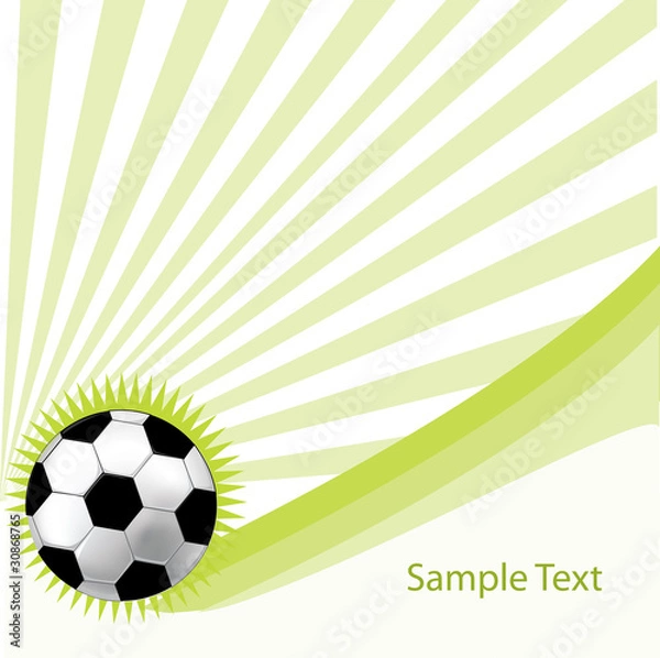 Fototapeta green background with soccer ball