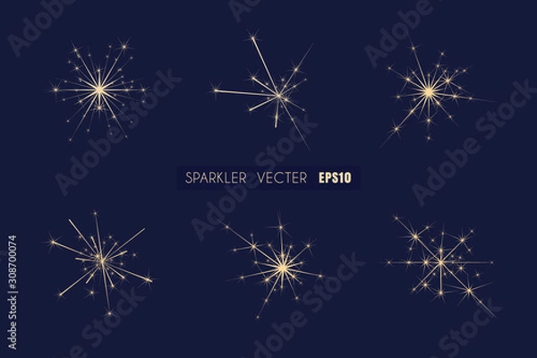 Obraz Sparkler elements vector for decoration