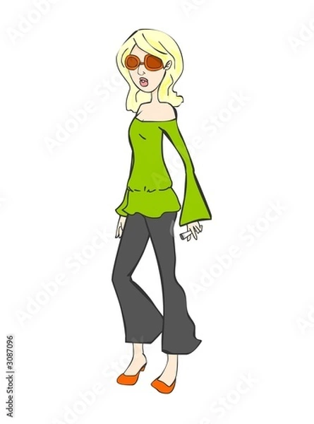 Fototapeta blond woman with tunic smoking