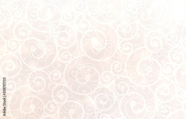 Fototapeta Plexus twirl subtle abstract background. Transparent curls plain pattern. Excuisite blurred texture. Bright light pastel backdrop.