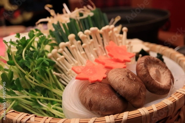 Fototapeta 鍋用野菜の盛り合わせ
