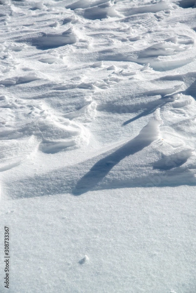 Fototapeta 雪原の雪模様　高山の様子