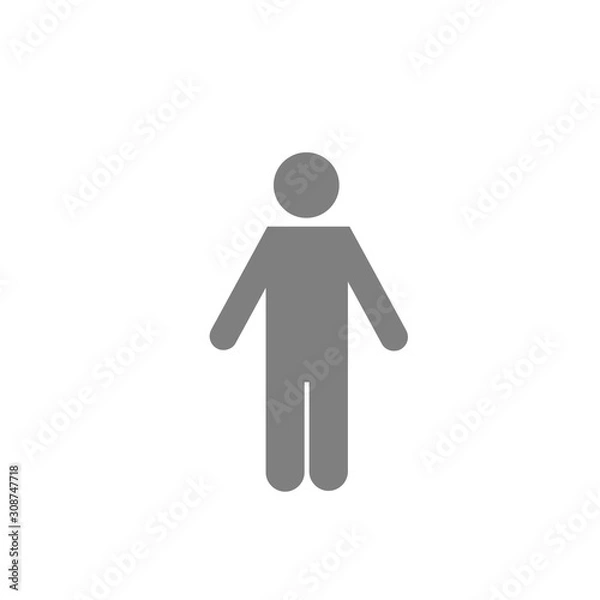 Obraz Man isolated sign on white background