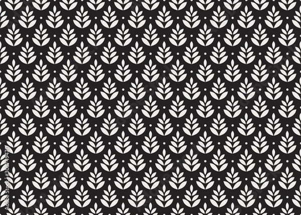 Fototapeta Vector Floral Ornamental Seamless Pattern. Geometric Flower Stylish Texture. Abstract Retro Tile Texture.