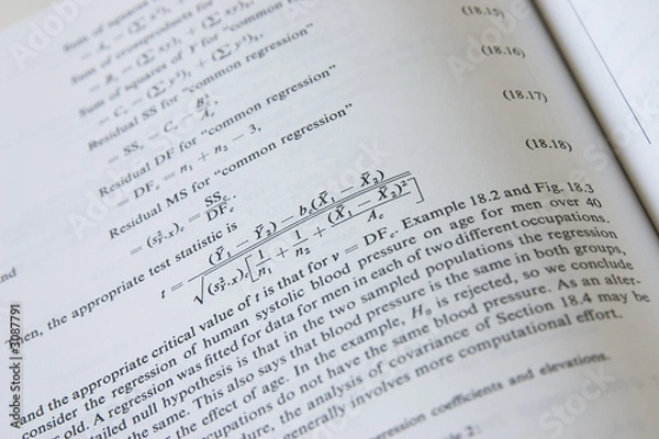 Fototapeta statistical formula book