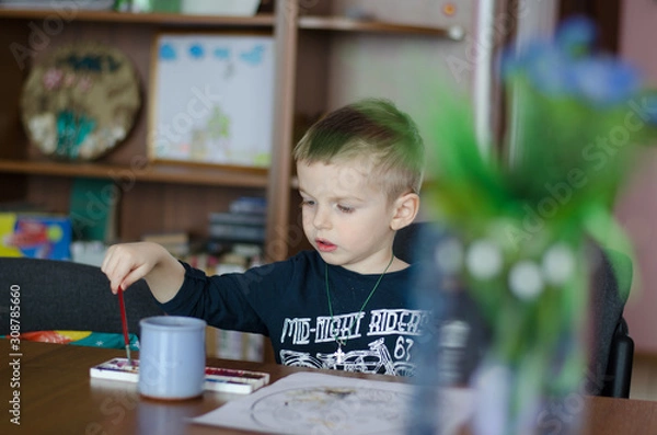 Obraz Boy is painting