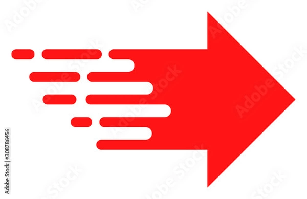 Obraz Express right movement vector icon. Flat Express right movement symbol is isolated on a white background.