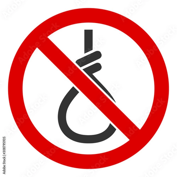 Fototapeta No suicide loop vector icon. Flat No suicide loop symbol is isolated on a white background.