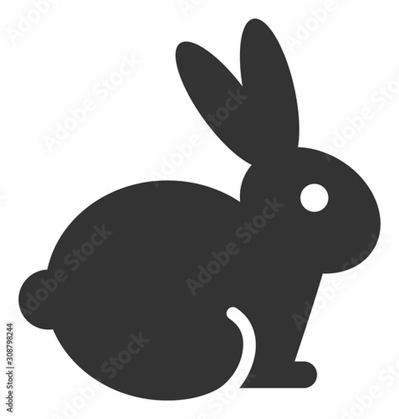 Fototapeta Rabbit vector icon. Flat Rabbit pictogram is isolated on a white background.