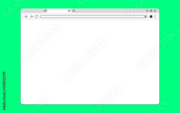 Fototapeta Simple white Web browser window with a green background.