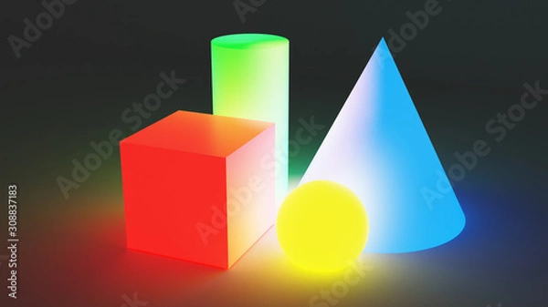 Obraz Glowing Geometric Shapes