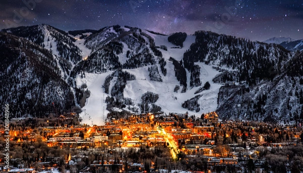 Fototapeta Aspen Colorado z gwiazdami w tle
