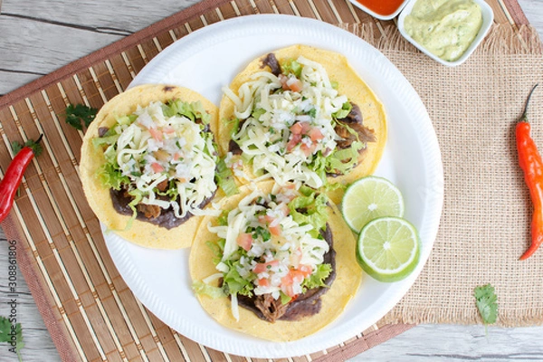 Fototapeta meat mix taco