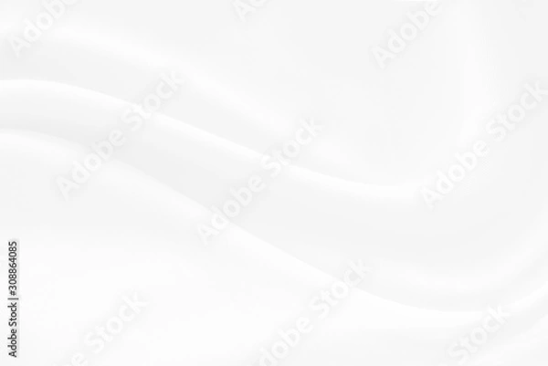 Fototapeta Abstract soft waves of white fabric   highlights future background. 3D illustration and rendering.