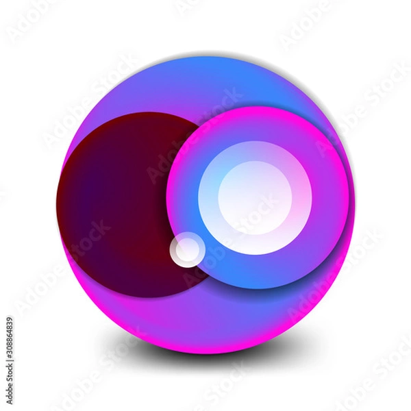 Obraz Vector swirl circle banner, 3d style abstract sphere or round shape icon or background templates. Vector Illustration For Wallpaper, Banner, Background, Card, Book Illustration, landing page
