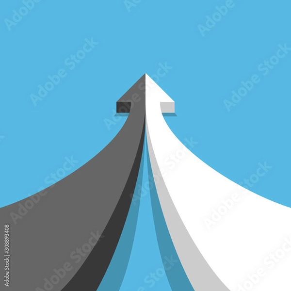 Obraz Black, white merging, perspective