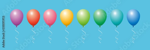Obraz Colorful Balloon vector design set 風船セット