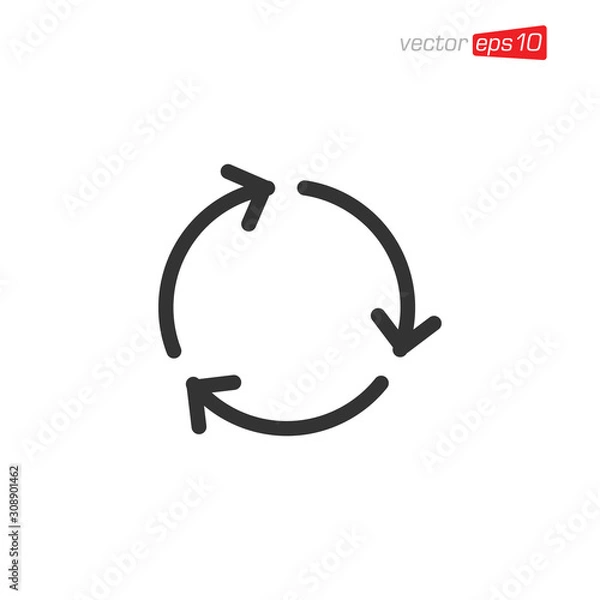 Fototapeta Rotate Arrow Icon Design Vector