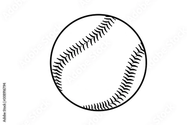 Fototapeta baseball isolated on white background