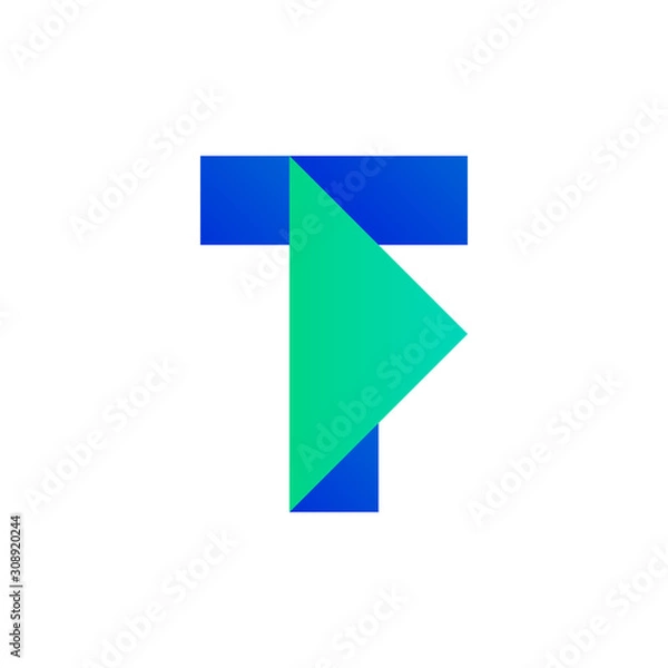 Obraz T letter vector logo design template
