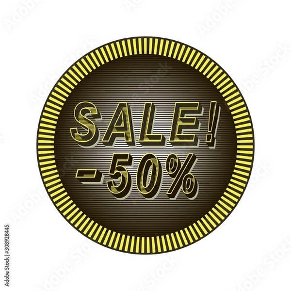 Fototapeta Sale banner template design. Banner with stripes and shadow. Special offer, big sale, discount up to 50% off. Vector illustration