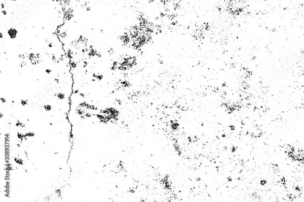 Fototapeta Dark messy dust overlay distress background. Grunge black and white. Abstract monochrome texture of paint, stains, scratched.