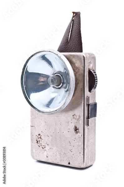 Fototapeta Old rusty pocket flashlight