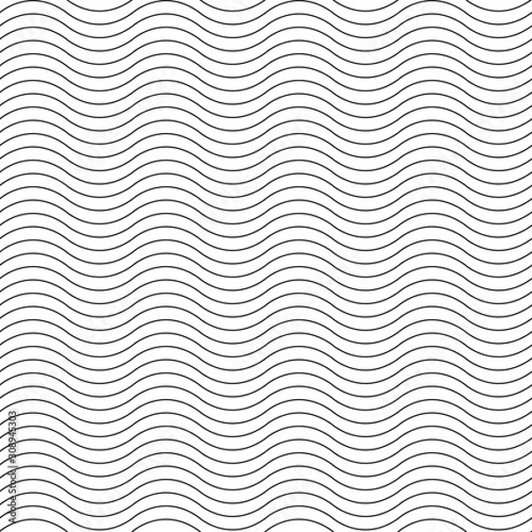 Fototapeta black and white seamless pattern with wave